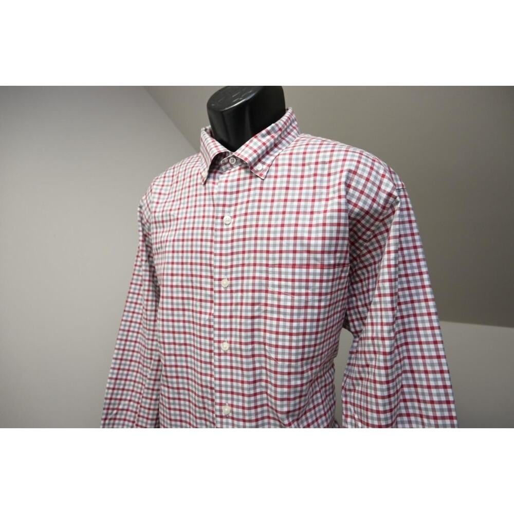 David Donahue Dress‎ Shirt Plaid Long Sleeve Button Up Mens Sz XL